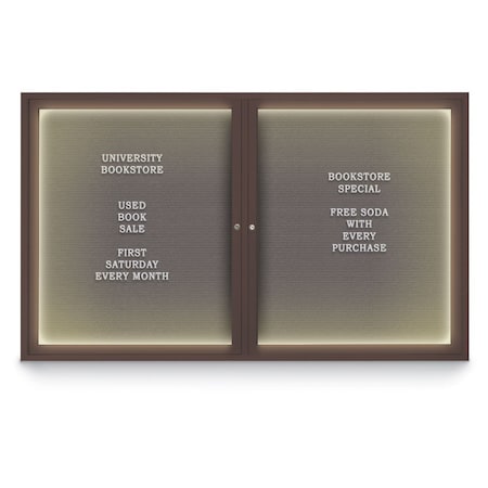 United Visual Products Indoor Enclosed Combo Board, 42"x32", Blk Frame/Blk Porc & Medium Grey UVCB4232B-BLKPORC-MEDGRY